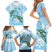 Personalised Polynesia Valentine's Day Family Matching Short Sleeve Bodycon Dress and Hawaiian Shirt SeaTurtle Couple Polynesian - Fairy Sparkles Color LT14 - Polynesian Pride