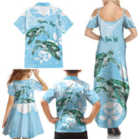 Personalised Polynesia Valentine's Day Family Matching Summer Maxi Dress and Hawaiian Shirt SeaTurtle Couple Polynesian - Fairy Sparkles Color LT14 - Polynesian Pride