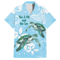 Personalised Polynesia Valentine's Day Family Matching Summer Maxi Dress and Hawaiian Shirt SeaTurtle Couple Polynesian - Fairy Sparkles Color LT14 Dad's Shirt - Short Sleeve Blue - Polynesian Pride