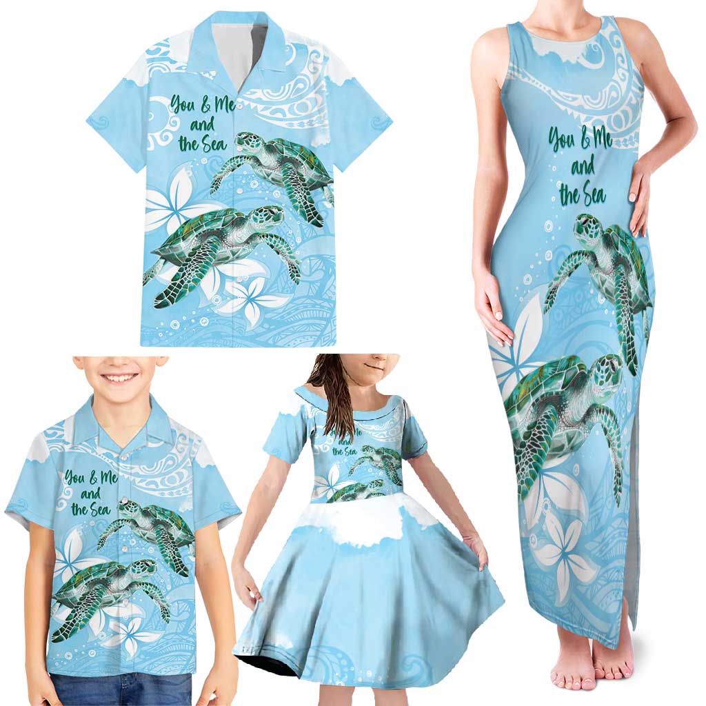 Personalised Polynesia Valentine's Day Family Matching Tank Maxi Dress and Hawaiian Shirt SeaTurtle Couple Polynesian - Fairy Sparkles Color LT14 - Polynesian Pride