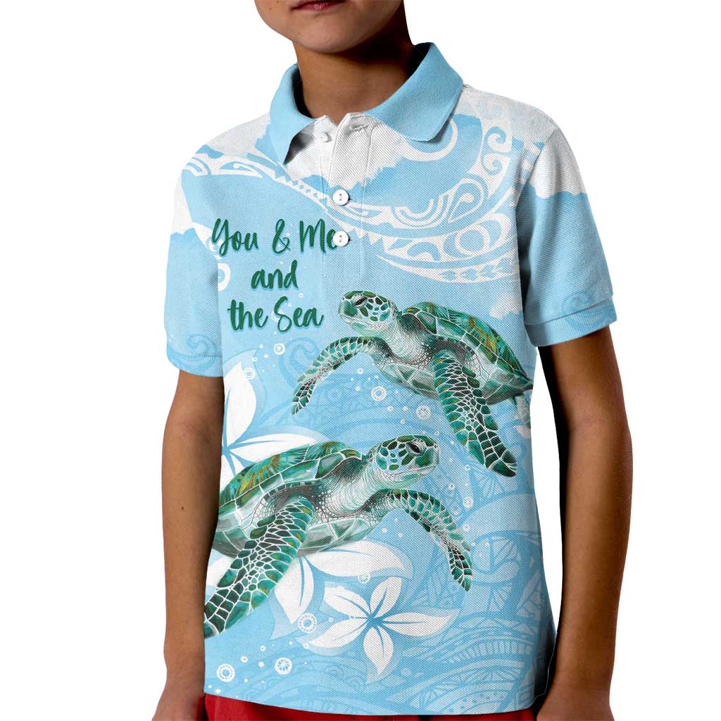 Personalised Polynesia Valentine's Day Kid Polo Shirt SeaTurtle Couple Polynesian - Fairy Sparkles Color LT14 Kid Blue - Polynesian Pride