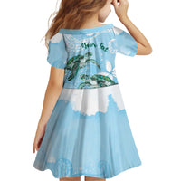 Personalised Polynesia Valentine's Day Kid Short Sleeve Dress SeaTurtle Couple Polynesian - Fairy Sparkles Color LT14 - Polynesian Pride