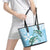 Polynesia Valentine's Day Leather Tote Bag SeaTurtle Couple Polynesian - Fairy Sparkles Color