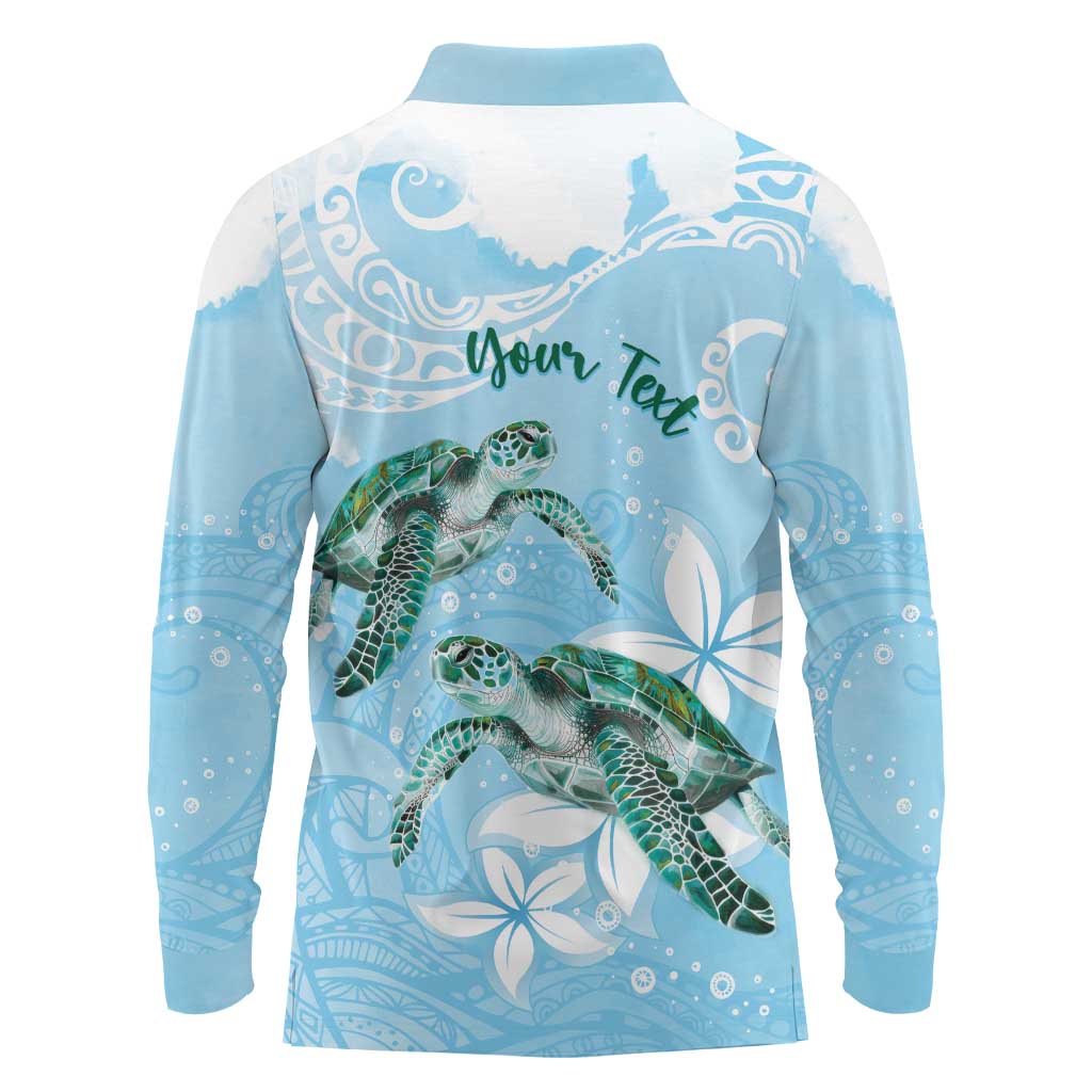 Personalised Polynesia Valentine's Day Long Sleeve Polo Shirt SeaTurtle Couple Polynesian - Fairy Sparkles Color LT14 - Polynesian Pride