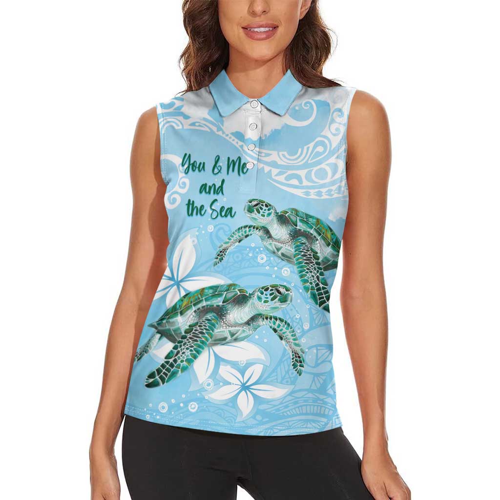 Personalised Polynesia Valentine's Day Women Sleeveless Polo Shirt SeaTurtle Couple Polynesian - Fairy Sparkles Color LT14 - Polynesian Pride