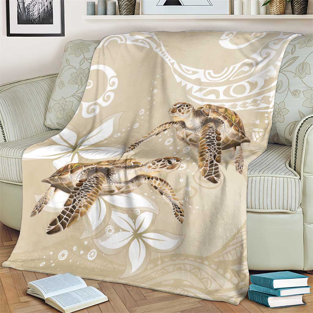 Happy Valentine's Day Polynesia Blanket SeaTurtle Couple Polynesian - Pollinate Color