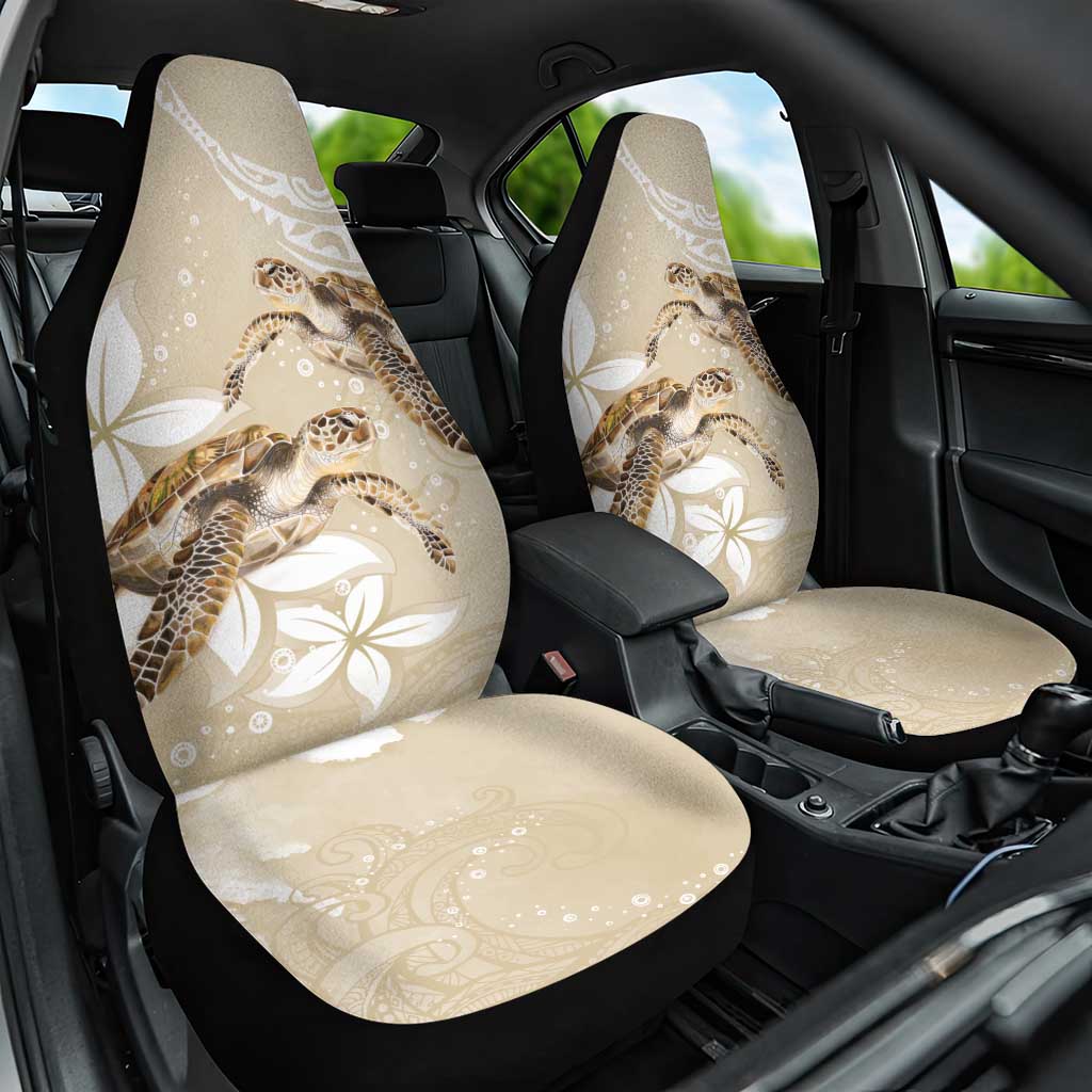 Happy Valentine's Day Polynesia Car Seat Cover SeaTurtle Couple Polynesian - Pollinate Color