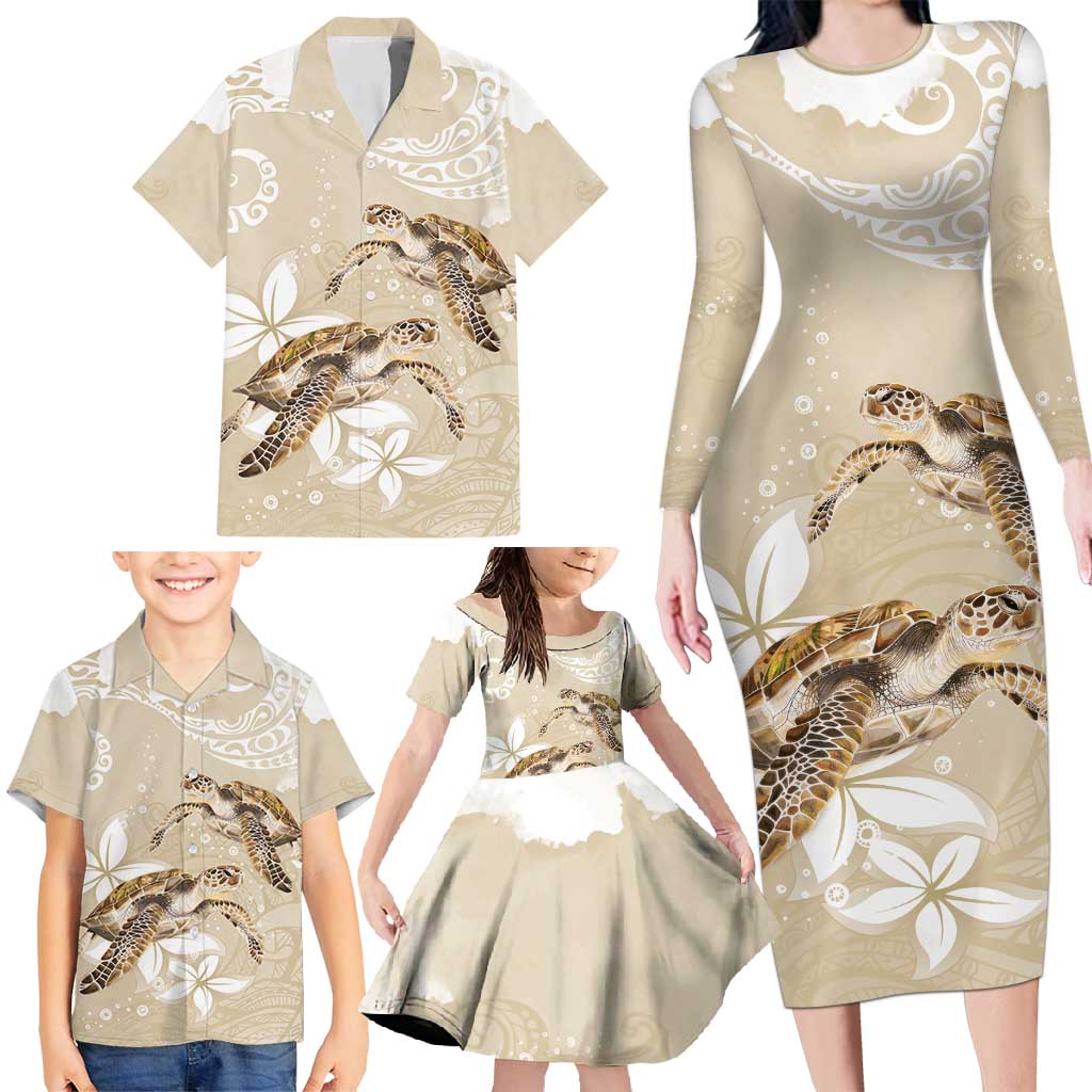 Happy Valentine's Day Polynesia Family Matching Long Sleeve Bodycon Dress and Hawaiian Shirt SeaTurtle Couple Polynesian - Pollinate Color LT14 - Polynesian Pride