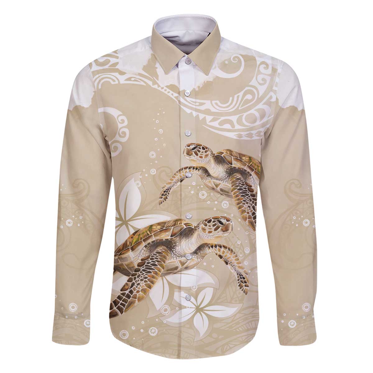 Happy Valentine's Day Polynesia Family Matching Off The Shoulder Long Sleeve Dress and Hawaiian Shirt SeaTurtle Couple Polynesian - Pollinate Color