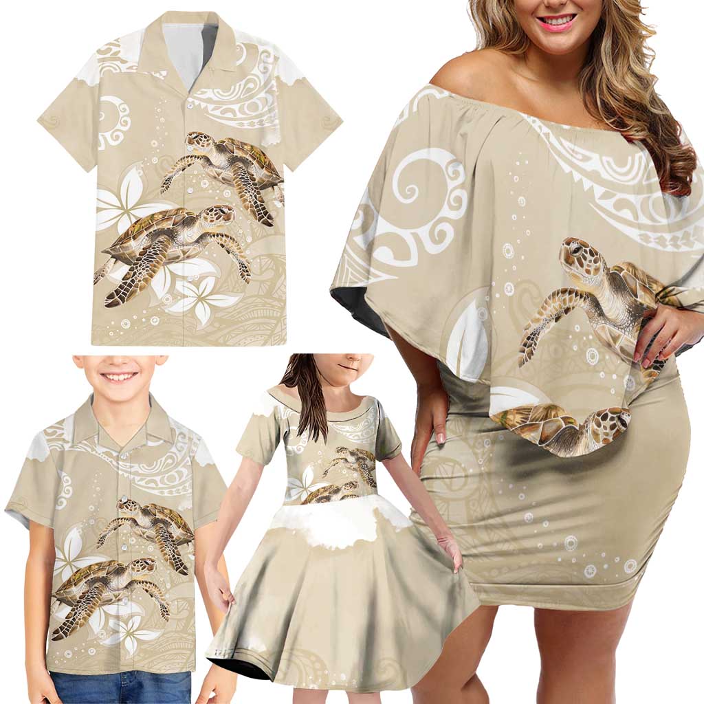 Happy Valentine's Day Polynesia Family Matching Off Shoulder Short Dress and Hawaiian Shirt SeaTurtle Couple Polynesian - Pollinate Color LT14 - Polynesian Pride