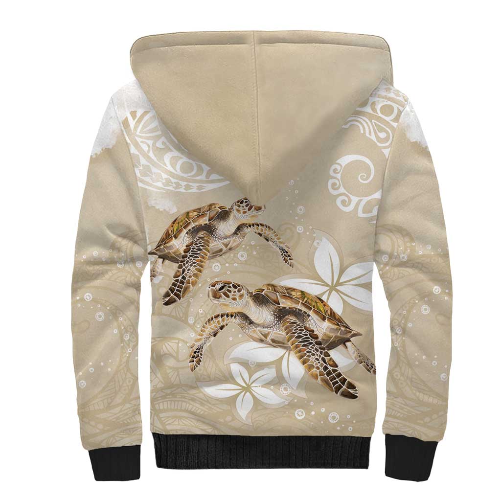 Happy Valentine's Day Polynesia Sherpa Hoodie SeaTurtle Couple Polynesian - Pollinate Color