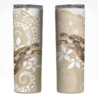 Happy Valentine's Day Polynesia Skinny Tumbler SeaTurtle Couple Polynesian - Pollinate Color LT14 Beige - Polynesian Pride