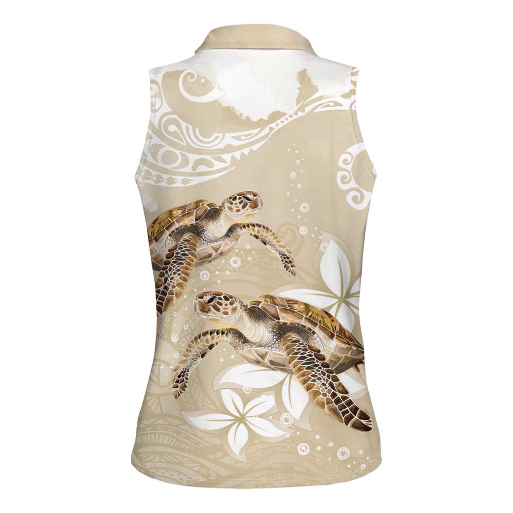 Happy Valentine's Day Polynesia Women Sleeveless Polo Shirt SeaTurtle Couple Polynesian - Pollinate Color LT14 - Polynesian Pride