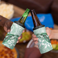 Happy Valentine's Day Polynesia 4 in 1 Can Cooler Tumbler SeaTurtle Couple Polynesian - Green Lester Color LT14 - Polynesian Pride