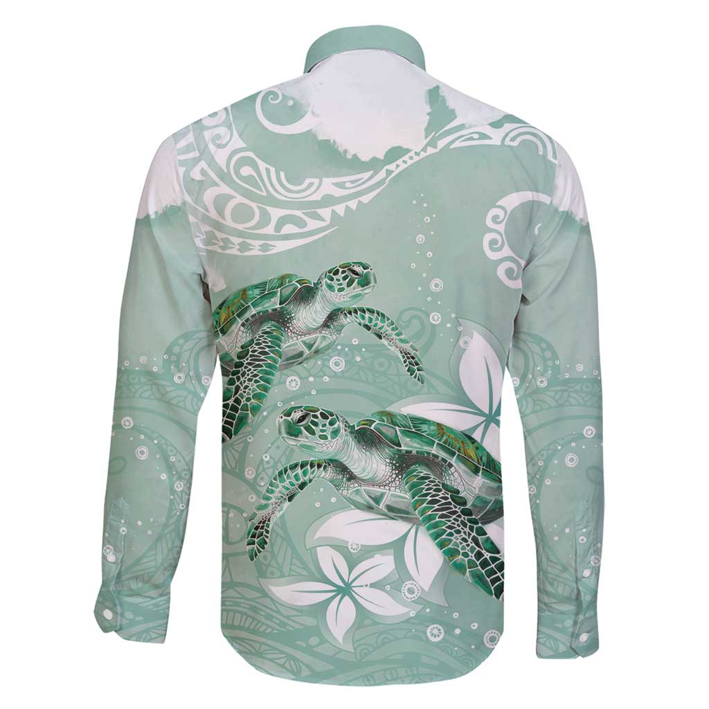Happy Valentine's Day Polynesia Family Matching Off Shoulder Short Dress and Hawaiian Shirt SeaTurtle Couple Polynesian - Green Lester Color LT14 - Polynesian Pride