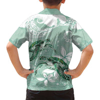 Happy Valentine's Day Polynesia Family Matching Summer Maxi Dress and Hawaiian Shirt SeaTurtle Couple Polynesian - Green Lester Color LT14 - Polynesian Pride