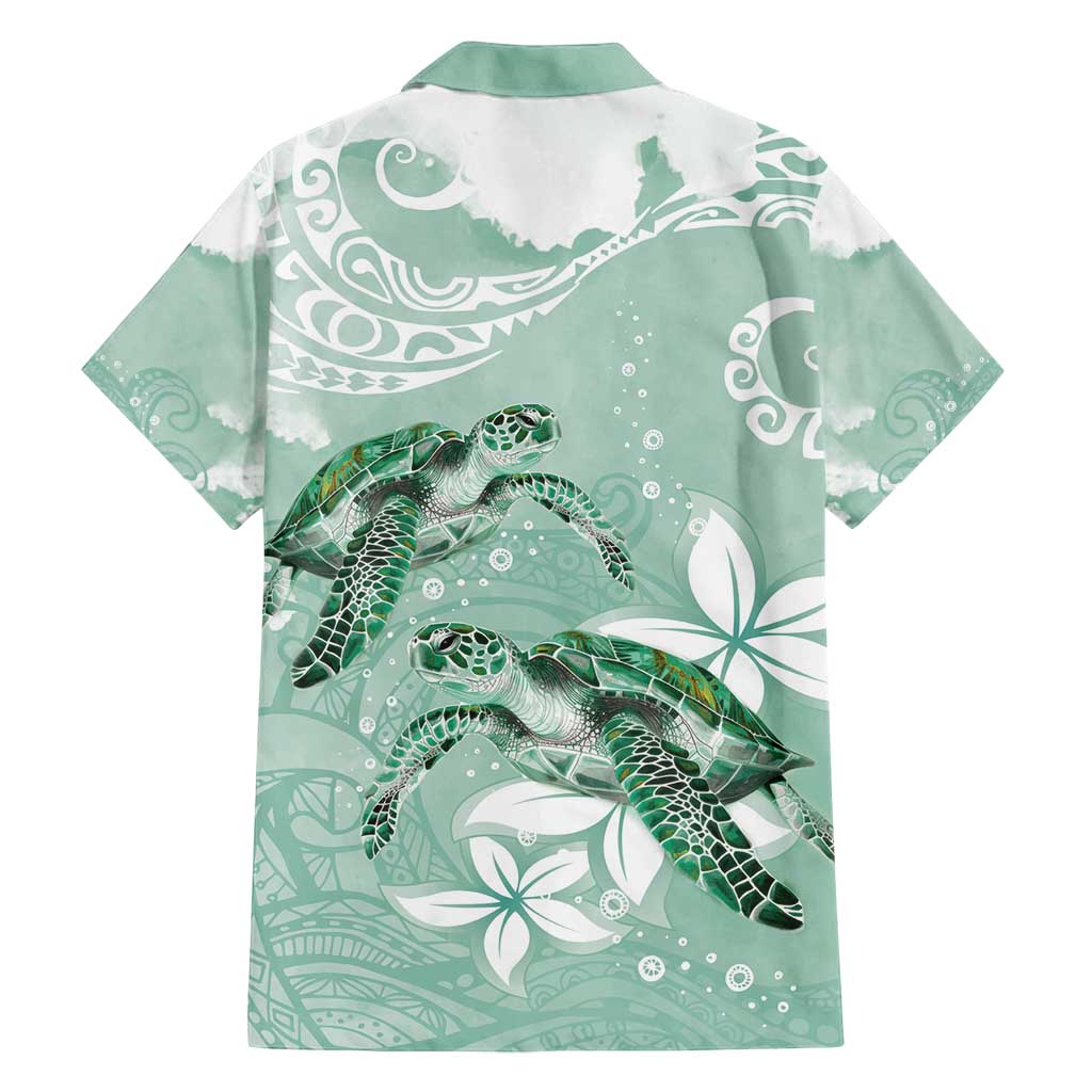 Happy Valentine's Day Polynesia Family Matching Tank Maxi Dress and Hawaiian Shirt SeaTurtle Couple Polynesian - Green Lester Color LT14 - Polynesian Pride