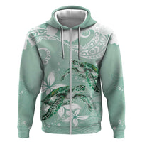 Happy Valentine's Day Polynesia Hoodie SeaTurtle Couple Polynesian - Green Lester Color