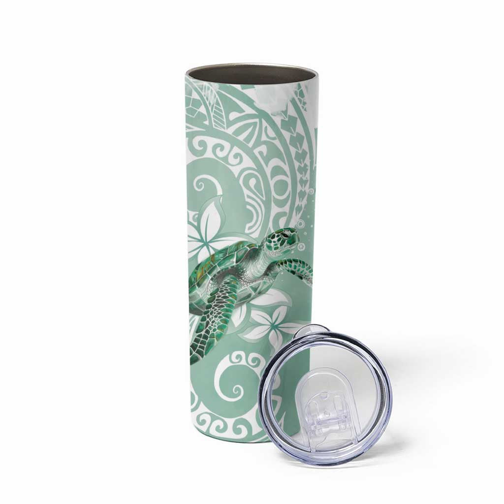 Happy Valentine's Day Polynesia Skinny Tumbler SeaTurtle Couple Polynesian - Green Lester Color LT14 - Polynesian Pride