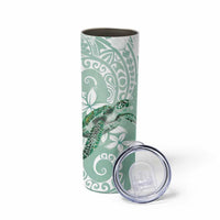Happy Valentine's Day Polynesia Skinny Tumbler SeaTurtle Couple Polynesian - Green Lester Color LT14 - Polynesian Pride
