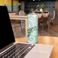 Happy Valentine's Day Polynesia Skinny Tumbler SeaTurtle Couple Polynesian - Green Lester Color LT14 - Polynesian Pride