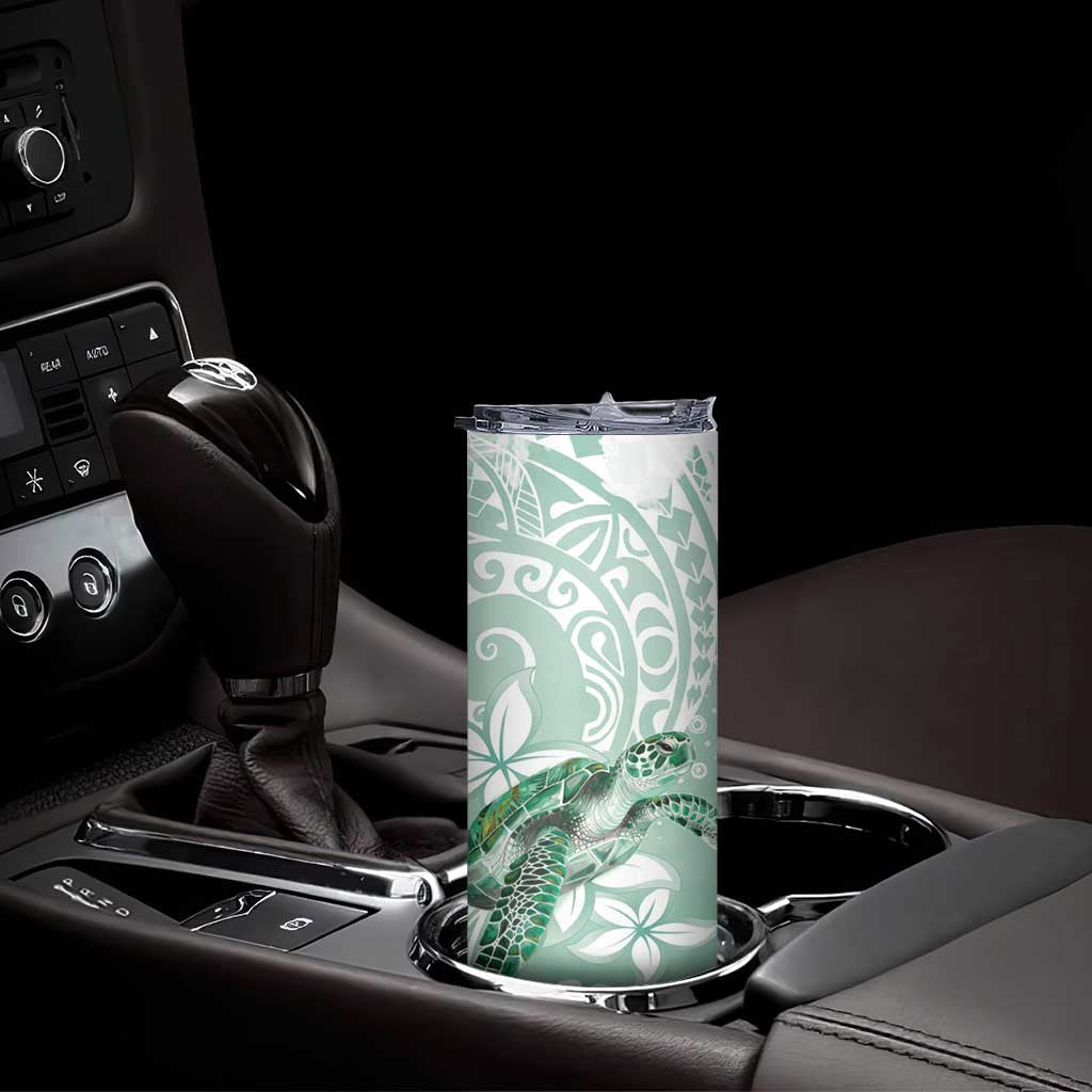 Happy Valentine's Day Polynesia Skinny Tumbler SeaTurtle Couple Polynesian - Green Lester Color LT14 - Polynesian Pride
