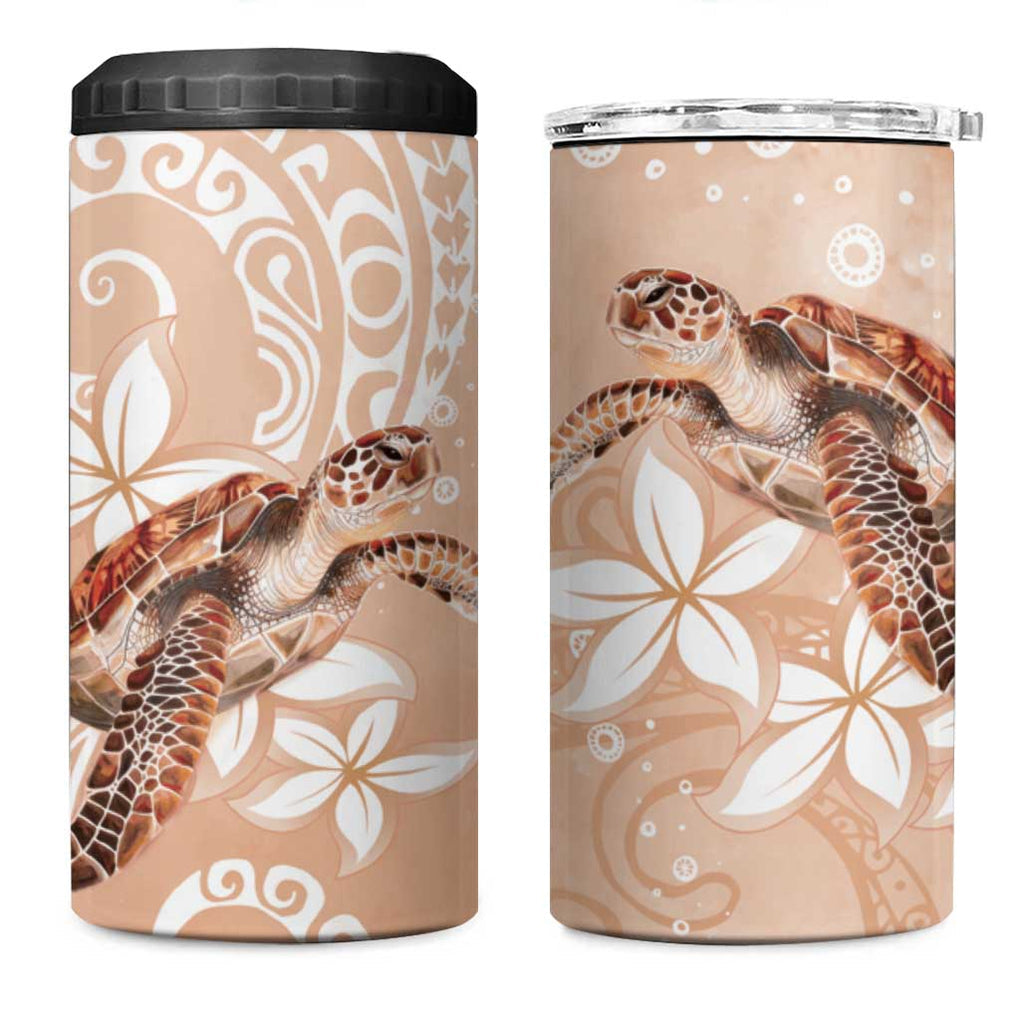Happy Valentine's Day Polynesia 4 in 1 Can Cooler Tumbler SeaTurtle Couple Polynesian - Desert Sand Color LT14 One Size: 16 oz Desert Sand - Polynesian Pride