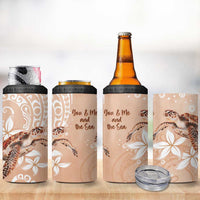 Happy Valentine's Day Polynesia 4 in 1 Can Cooler Tumbler SeaTurtle Couple Polynesian - Desert Sand Color LT14 - Polynesian Pride
