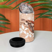 Happy Valentine's Day Polynesia 4 in 1 Can Cooler Tumbler SeaTurtle Couple Polynesian - Desert Sand Color LT14 - Polynesian Pride