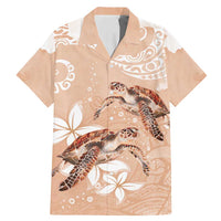 Happy Valentine's Day Polynesia Family Matching Mermaid Dress and Hawaiian Shirt SeaTurtle Couple Polynesian - Desert Sand Color LT14 Dad's Shirt - Short Sleeve Desert Sand - Polynesian Pride