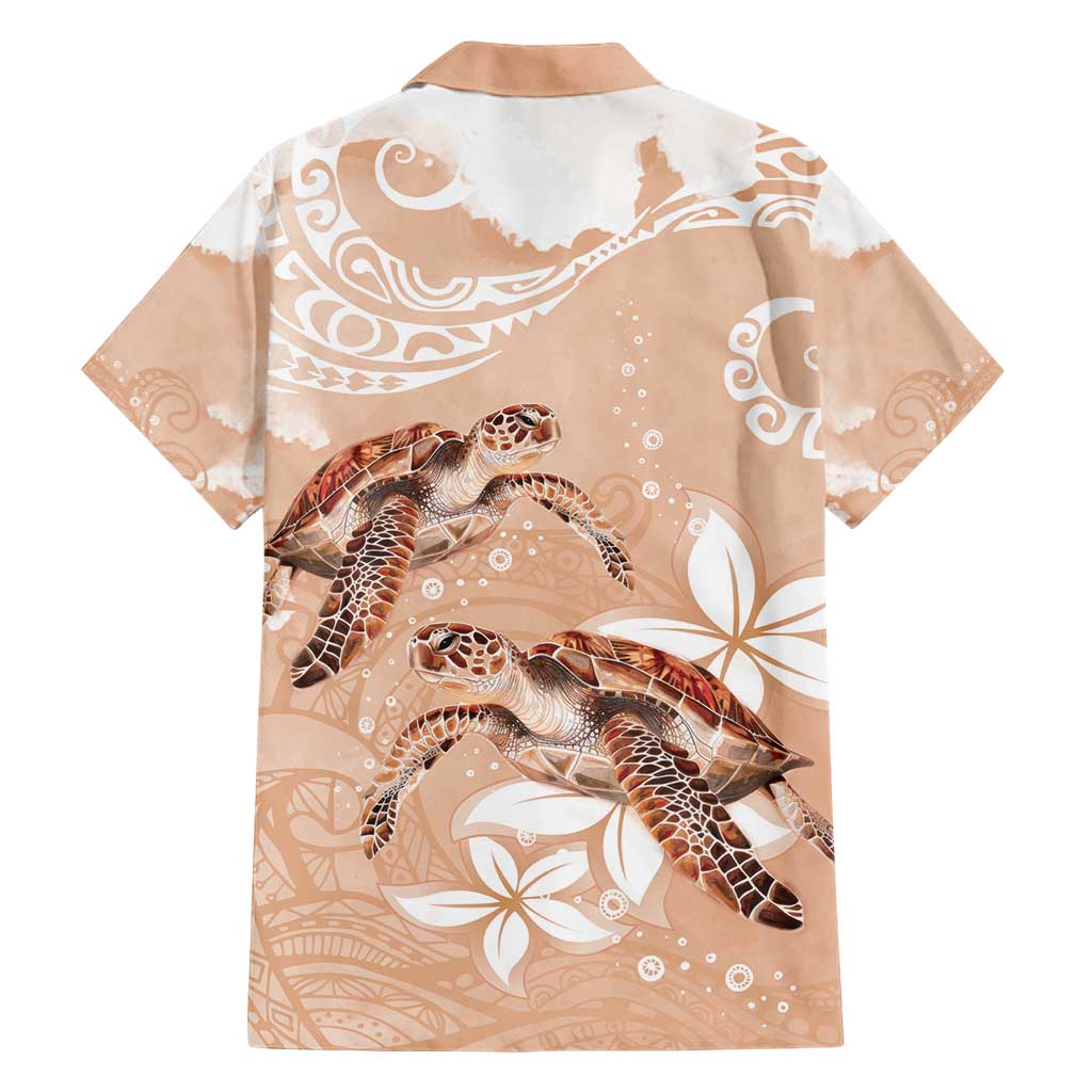 Happy Valentine's Day Polynesia Family Matching Short Sleeve Bodycon Dress and Hawaiian Shirt SeaTurtle Couple Polynesian - Desert Sand Color LT14 - Polynesian Pride