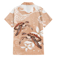 Happy Valentine's Day Polynesia Family Matching Short Sleeve Bodycon Dress and Hawaiian Shirt SeaTurtle Couple Polynesian - Desert Sand Color LT14 - Polynesian Pride