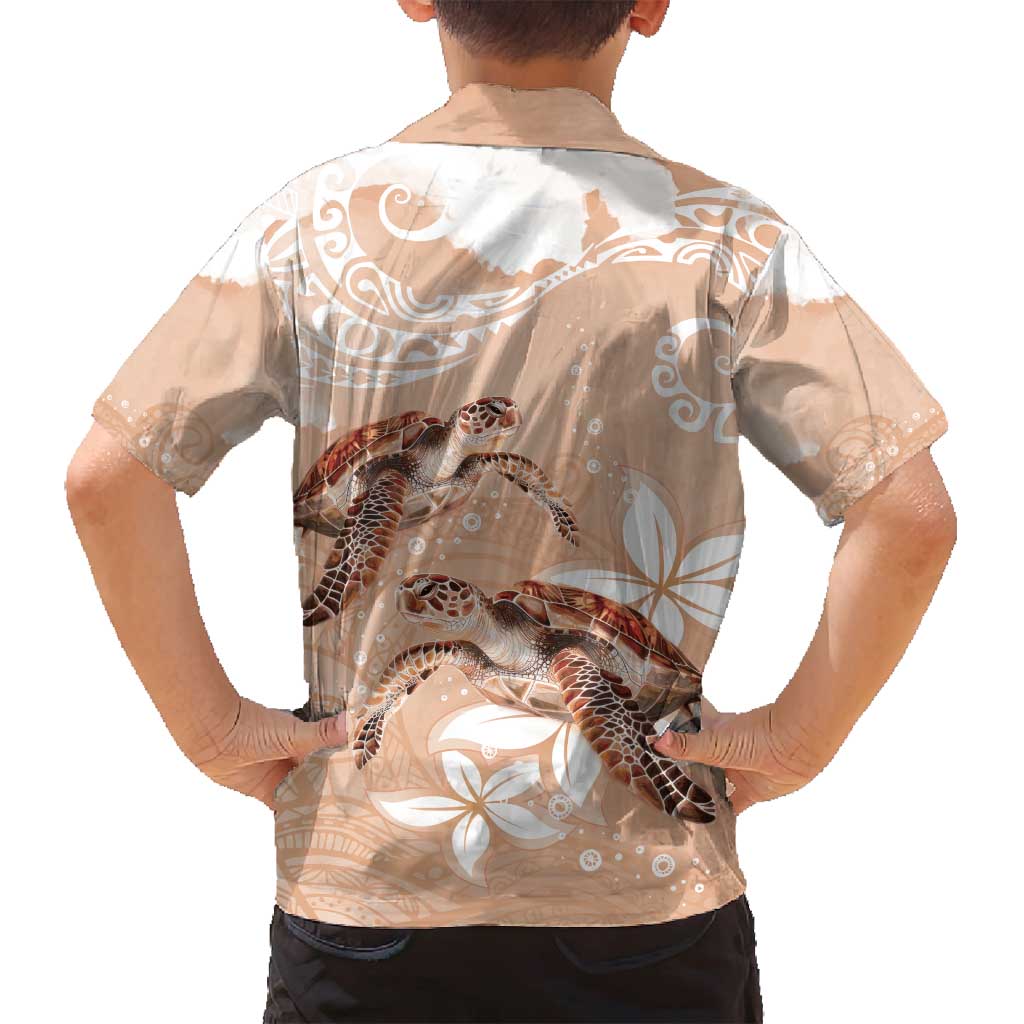 Happy Valentine's Day Polynesia Family Matching Summer Maxi Dress and Hawaiian Shirt SeaTurtle Couple Polynesian - Desert Sand Color LT14 - Polynesian Pride