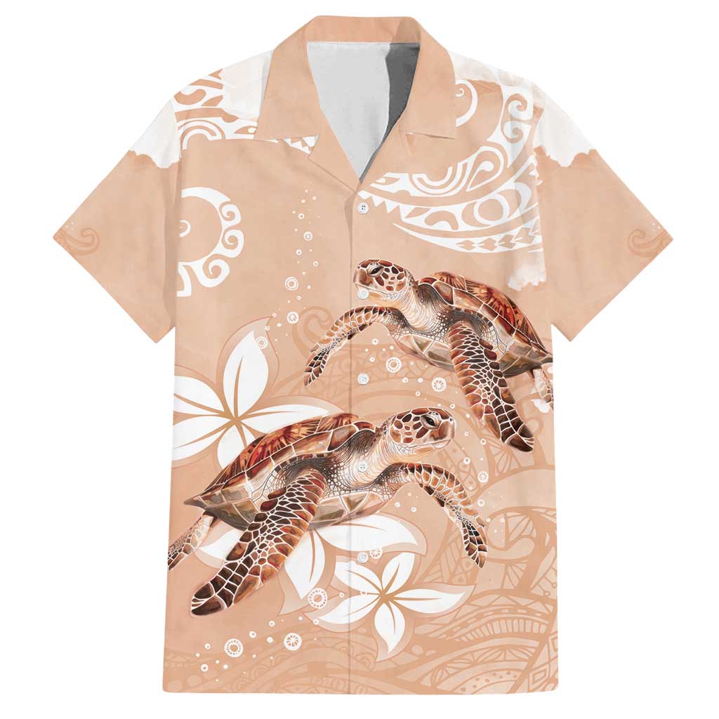 Happy Valentine's Day Polynesia Family Matching Summer Maxi Dress and Hawaiian Shirt SeaTurtle Couple Polynesian - Desert Sand Color LT14 Dad's Shirt - Short Sleeve Desert Sand - Polynesian Pride