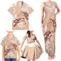 Happy Valentine's Day Polynesia Family Matching Tank Maxi Dress and Hawaiian Shirt SeaTurtle Couple Polynesian - Desert Sand Color LT14 - Polynesian Pride