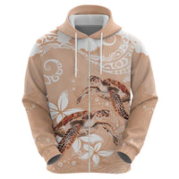 Happy Valentine's Day Polynesia Hoodie SeaTurtle Couple Polynesian - Desert Sand Color