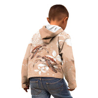 Happy Valentine's Day Polynesia Kid Hoodie SeaTurtle Couple Polynesian - Desert Sand Color