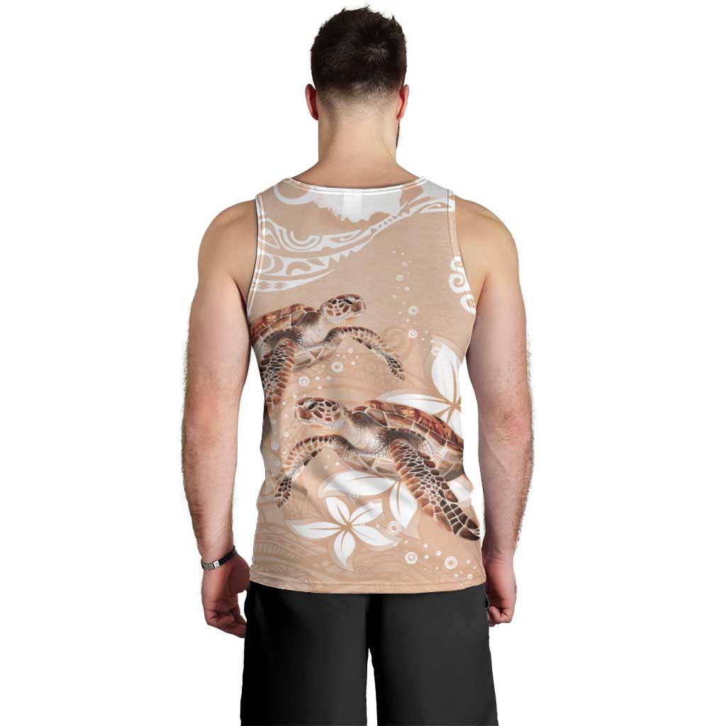 Happy Valentine's Day Polynesia Men Tank Top SeaTurtle Couple Polynesian - Desert Sand Color
