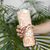 Happy Valentine's Day Polynesia Skinny Tumbler SeaTurtle Couple Polynesian - Desert Sand Color LT14 - Polynesian Pride