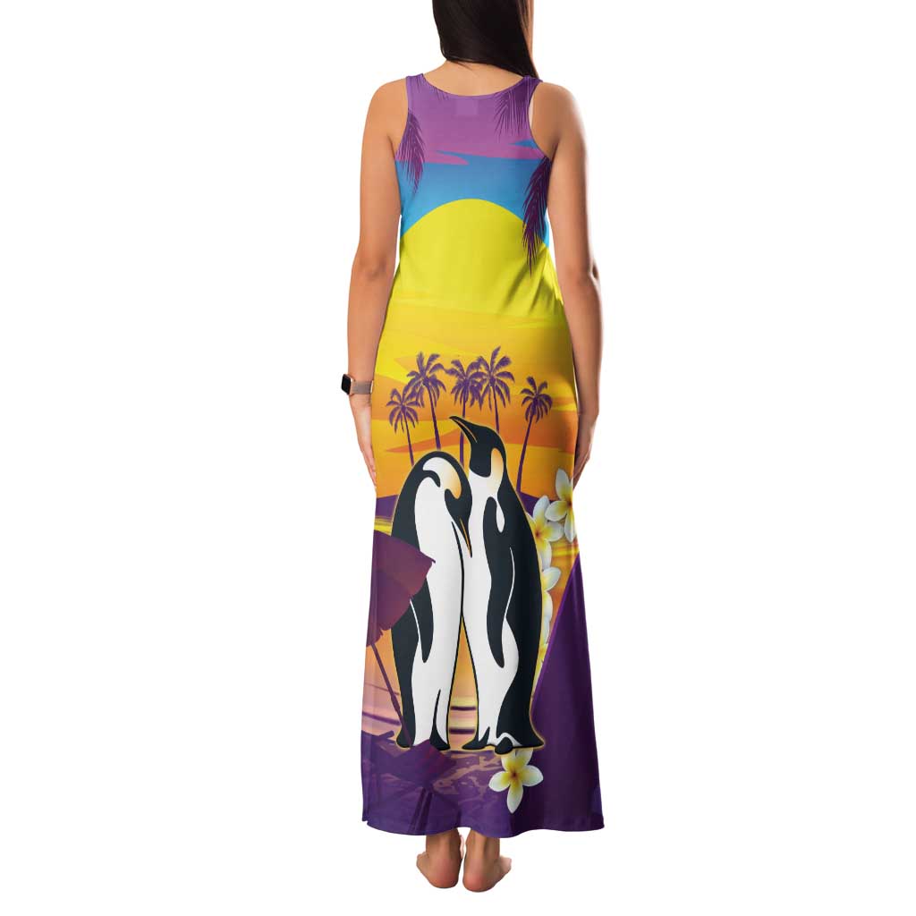 Hawaii Penguin Couple Family Matching Tank Maxi Dress and Hawaiian Shirt You Are My Valentine - Tropical Sunset Vibes
