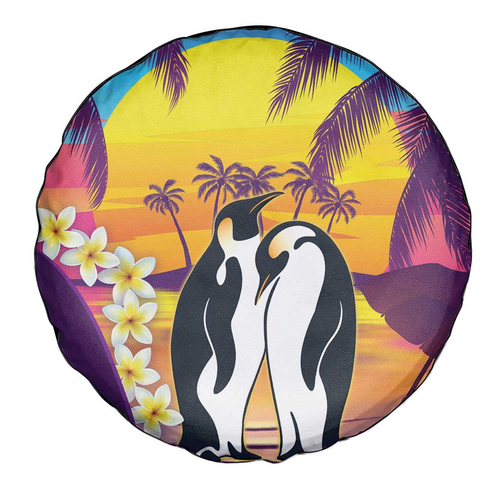 Hawaii Penguin Couple Spare Tire Cover You Are My Valentine - Tropical Sunset Vibes