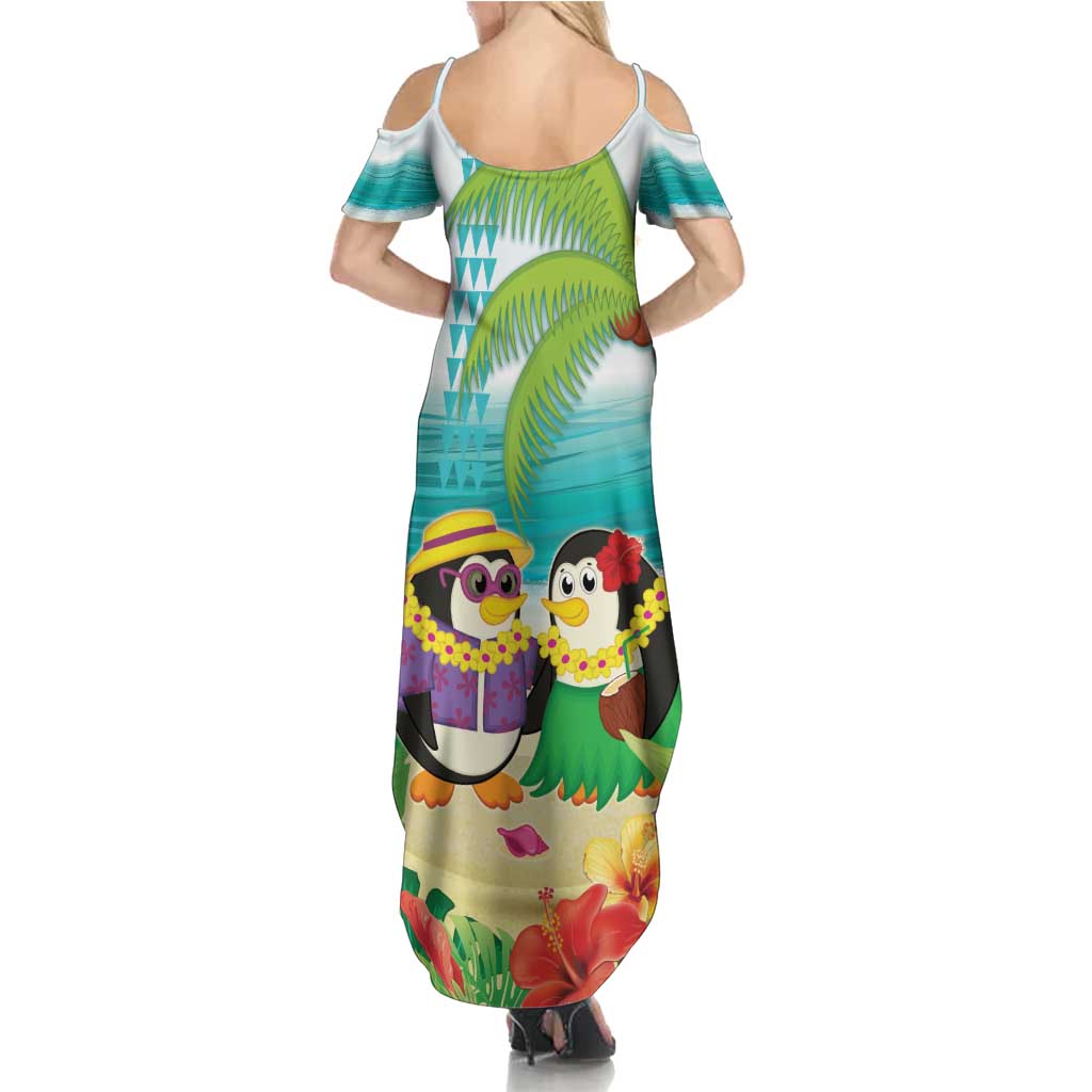 Hawaii Penguin Couple Family Matching Summer Maxi Dress and Hawaiian Shirt Hawaiian Kakau - Tropical Summer Vibes