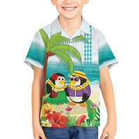 Hawaii Penguin Couple Family Matching Tank Maxi Dress and Hawaiian Shirt Hawaiian Kakau - Tropical Summer Vibes