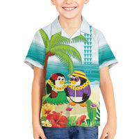 Hawaii Penguin Couple Kid Hawaiian Shirt Hawaiian Kakau - Tropical Summer Vibes
