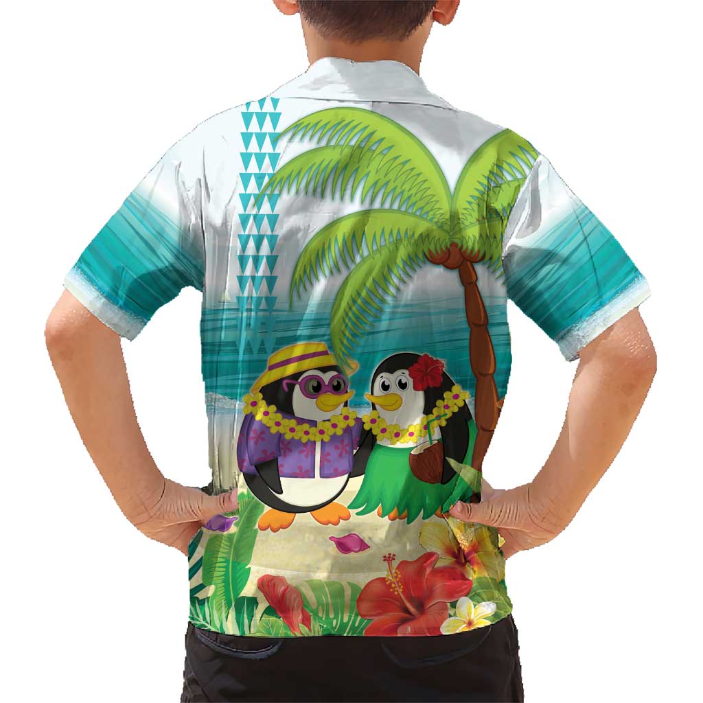 Hawaii Penguin Couple Kid Hawaiian Shirt Hawaiian Kakau - Tropical Summer Vibes
