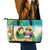 Hawaii Penguin Couple Leather Tote Bag Hawaiian Kakau - Tropical Summer Vibes