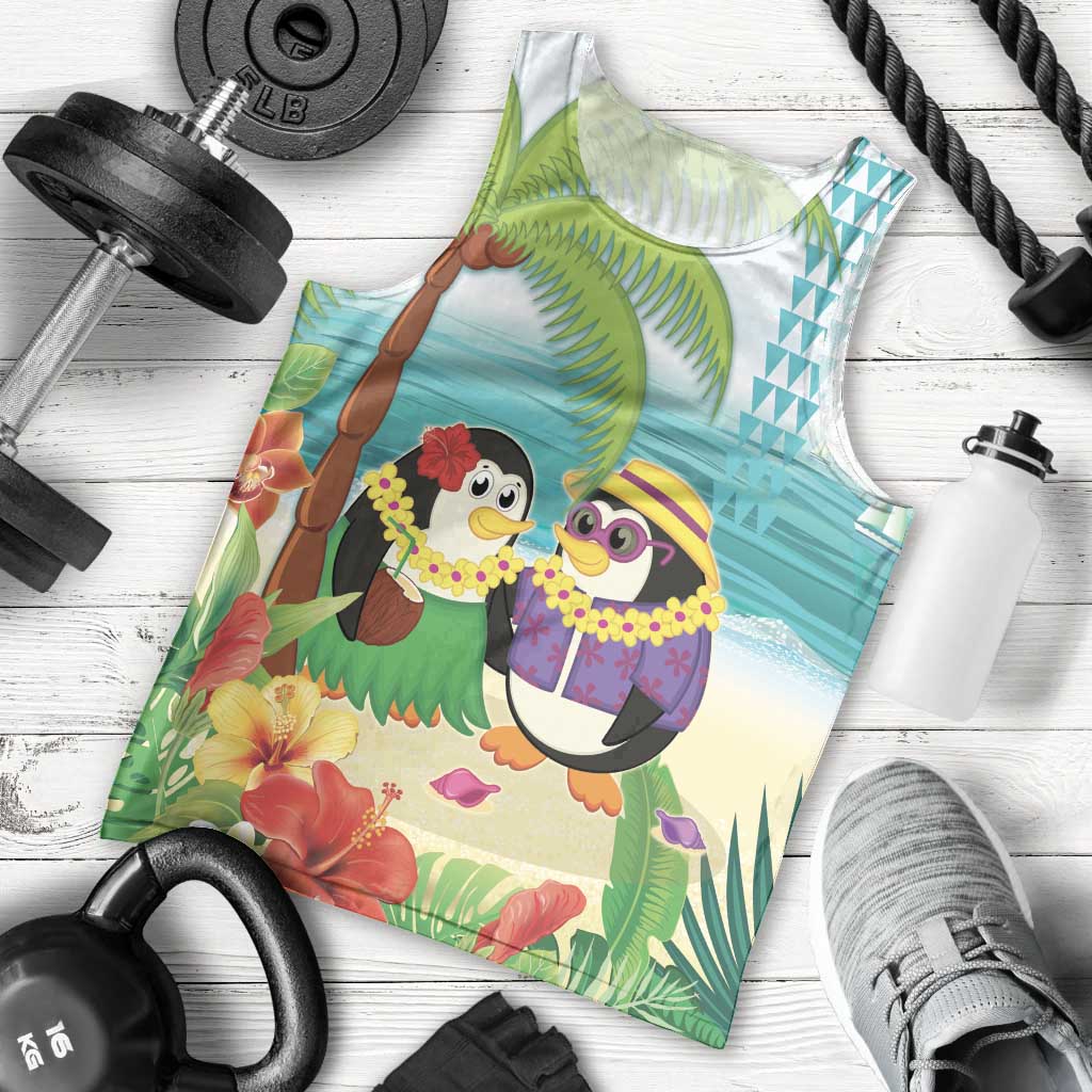 Hawaii Penguin Couple Men Tank Top Hawaiian Kakau - Tropical Summer Vibes