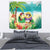 Hawaii Penguin Couple Tapestry Hawaiian Kakau - Tropical Summer Vibes