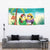 Hawaii Penguin Couple Tapestry Hawaiian Kakau - Tropical Summer Vibes