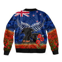 New Zealand ANZAC Day Bomber Jacket 25 April Last Post Camouflage With Poppies LT14 - Polynesian Pride